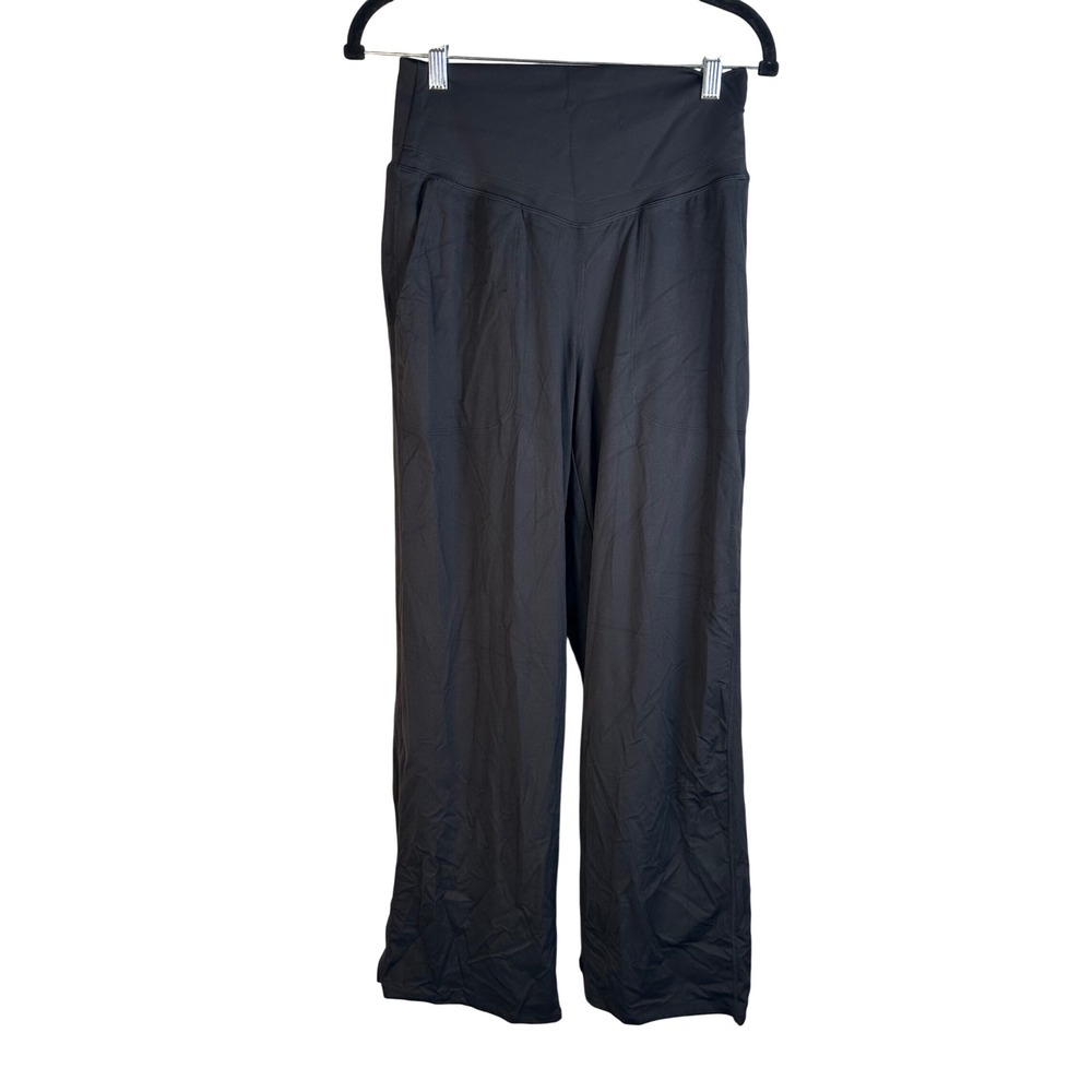 Halara Women's Black High Waisted Wide Leg Pocket Yoga Pants Size Medium